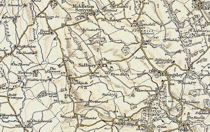 Old map of Sidbury in 1901-1902