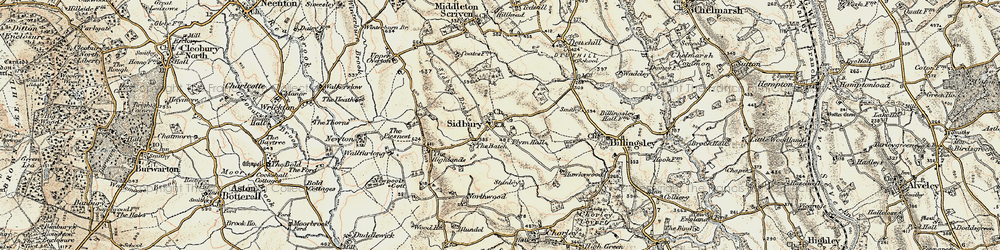 Old map of Sidbury in 1901-1902