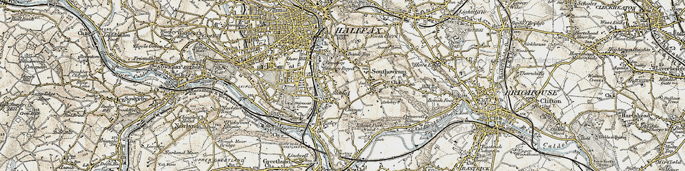 Old map of Siddal in 1903