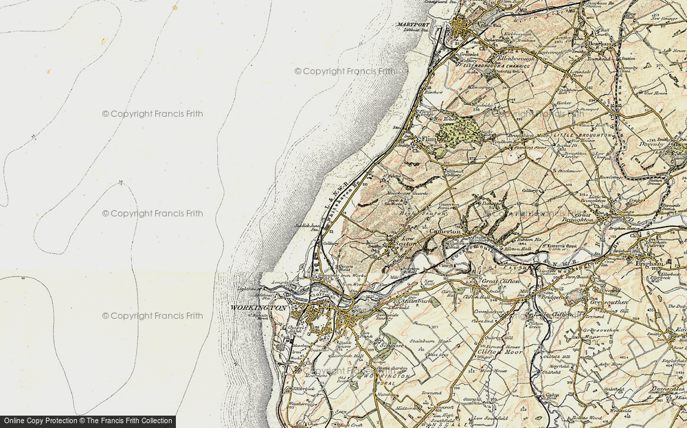 Old Map of Historic Map covering Burrow Walls (Roman Fort) in 1901-1904