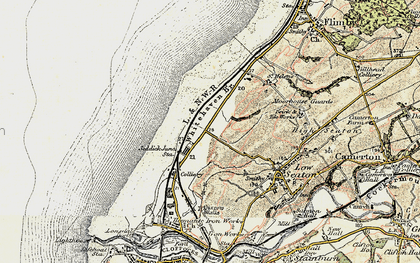 Old map of Burrow Walls (Roman Fort) in 1901-1904