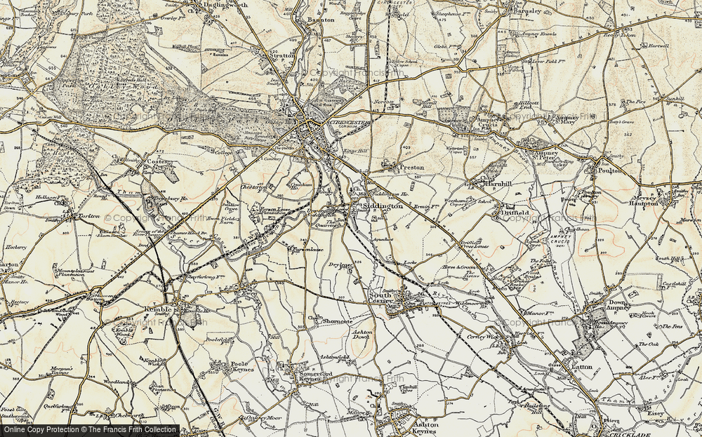 Old Map of Siddington, 1898-1899 in 1898-1899