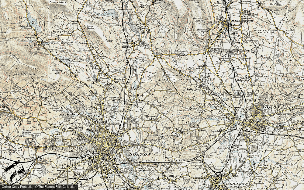 Old Map of Side of the Moor, 1903 in 1903