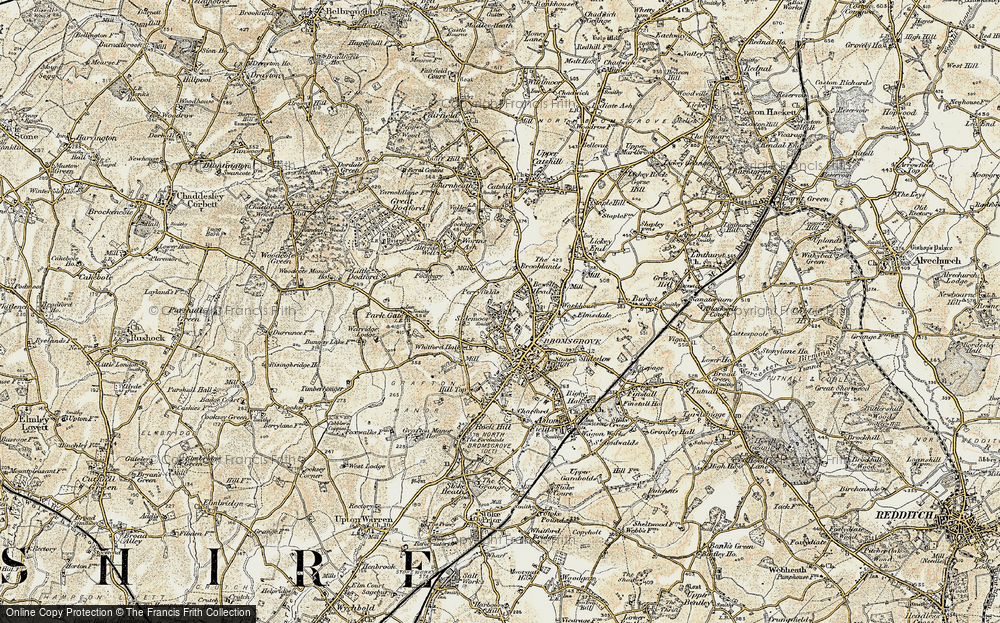 Old Map of Sidemoor, 1901-1902 in 1901-1902