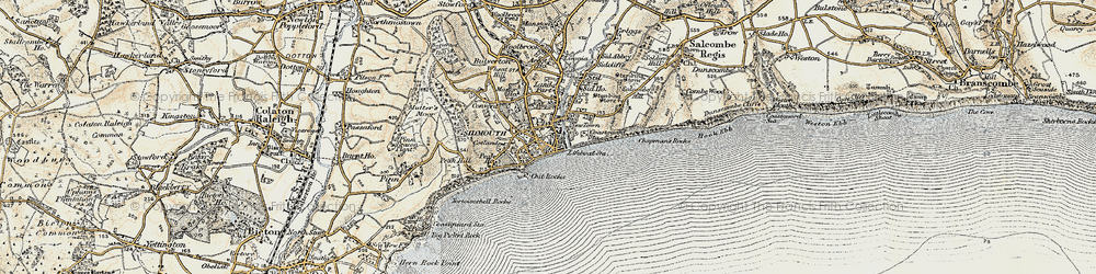 Old map of Sidmouth in 1899