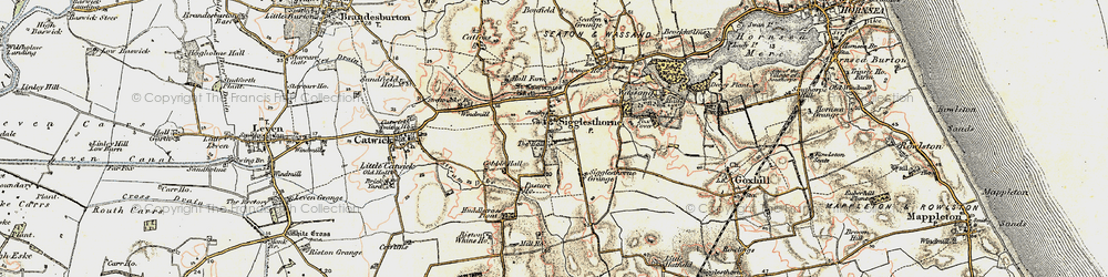 Old map of Sigglesthorne in 1903-1908