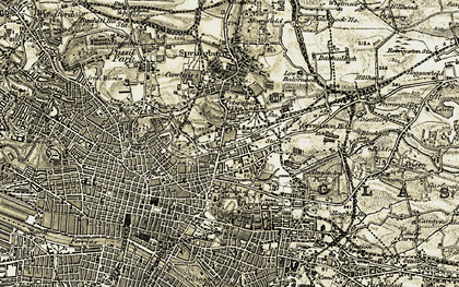 Old map of Sighthill in 1904-1905
