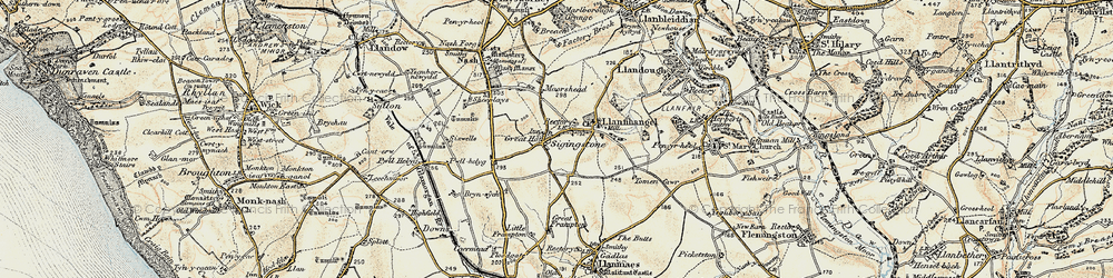Old map of Sigingstone in 1899-1900