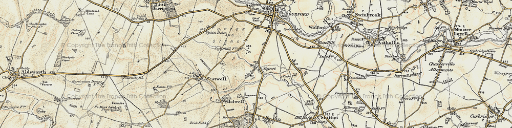 Old map of Signet in 1898-1899
