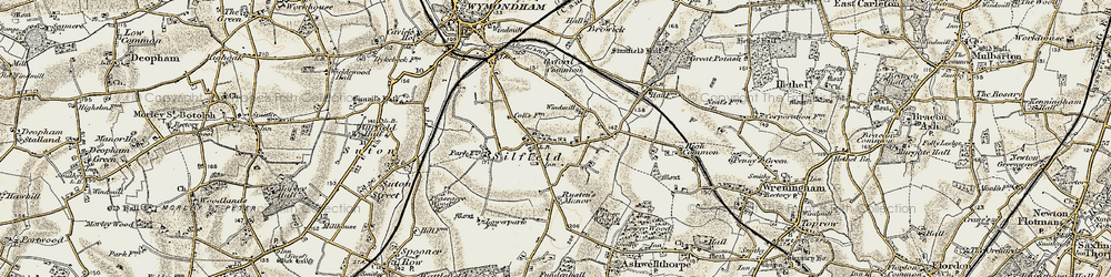 Old map of Silfield in 1901-1902