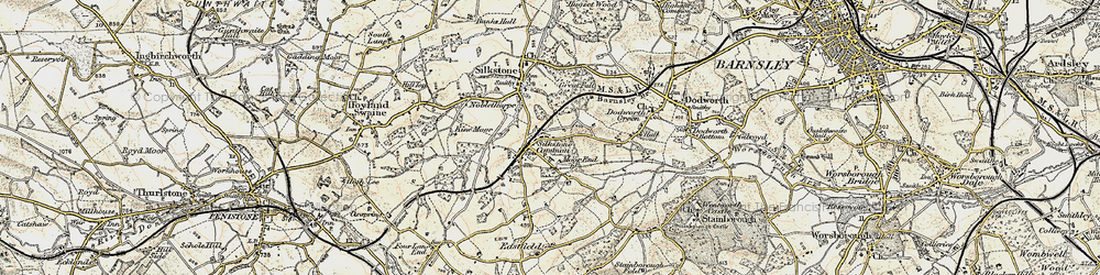 Old map of Silkstone Common in 1903