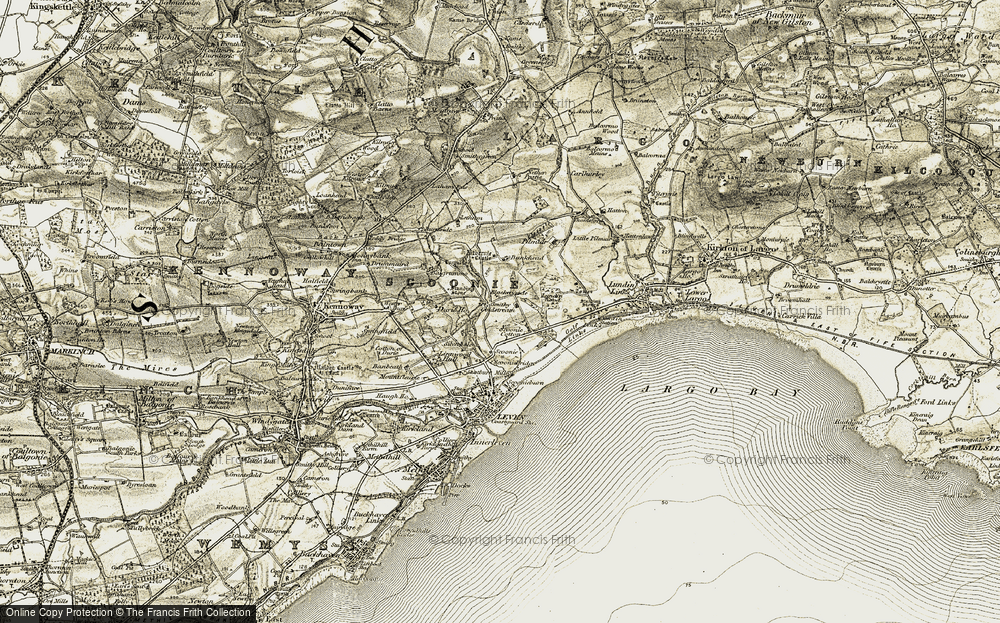 Old Map of Historic Map covering Balgrummo in 1903-1908