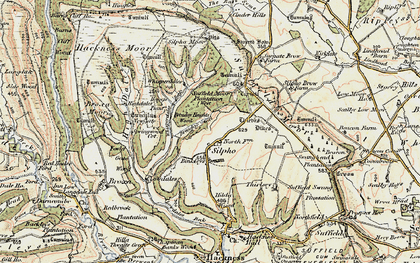 Old map of Whisperdales Beck in 1903-1904