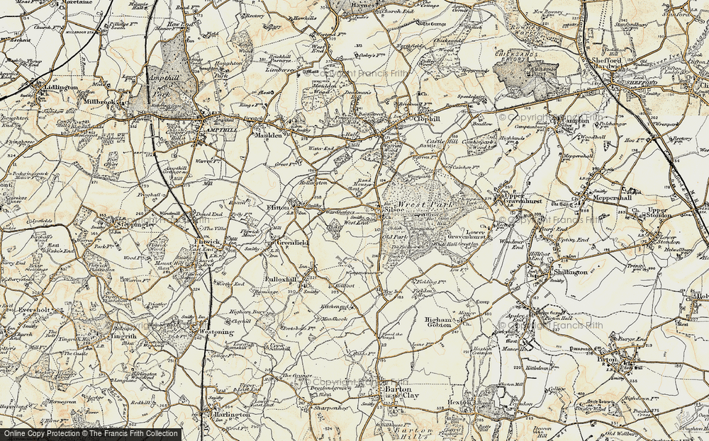 Old Map of Historic Map covering Wrest Ho in 1898-1901