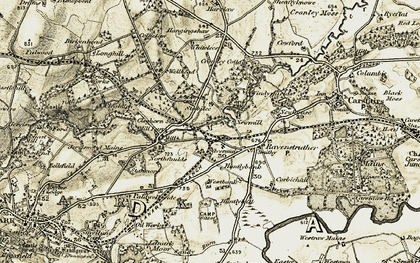 Old map of Whitelees in 1904-1905