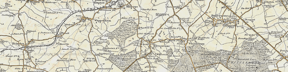 Old map of Silverstone in 1898-1901