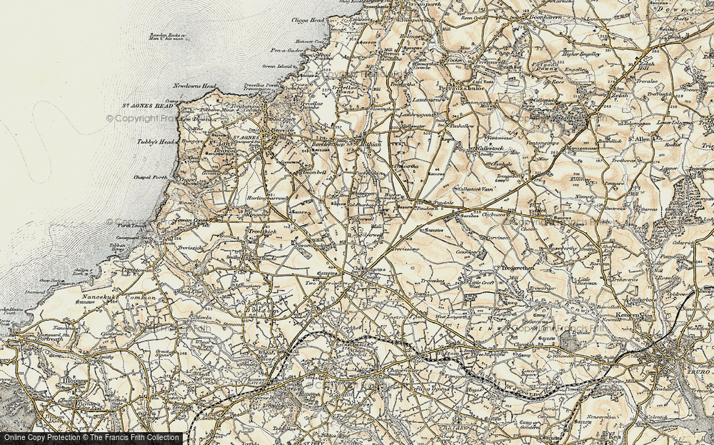 Old Map of Silverwell, 1900 in 1900