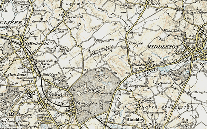 Old map of Simister in 1903
