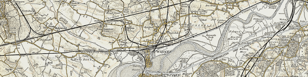 Old map of Simm's Cross in 1902-1903