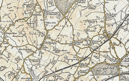 Old map of Simm's Lane End in 1903