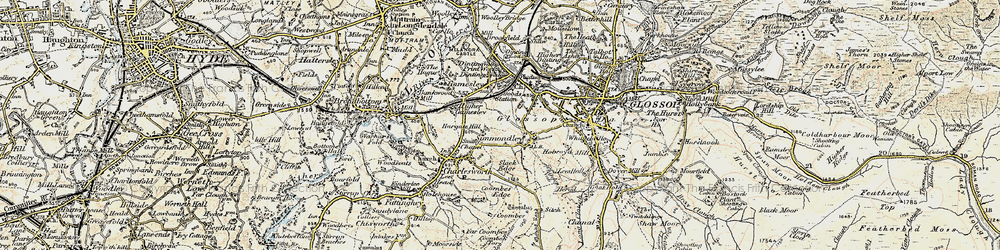 Old map of Simmondley in 1903