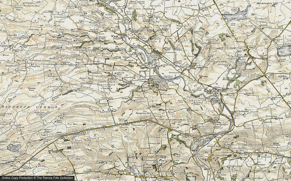 Old Map of Simonburn, 1901-1904 in 1901-1904