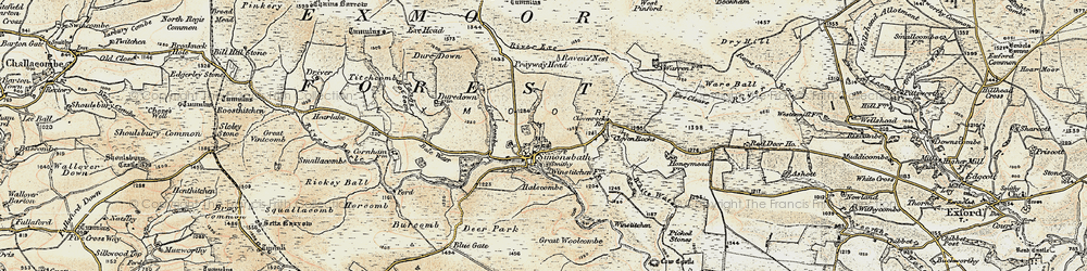 Old map of Exmoor in 1900