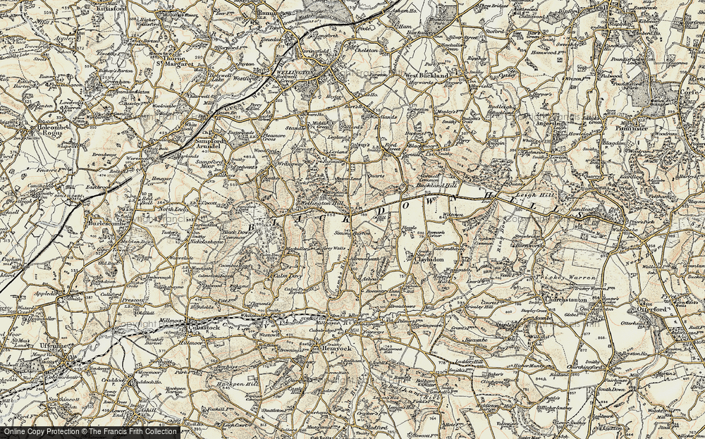 Old Map of Historic Map covering Whitehams in 1898-1900