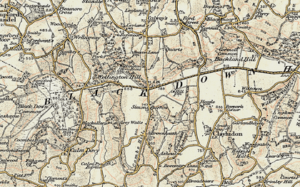 Old map of Whitehams in 1898-1900