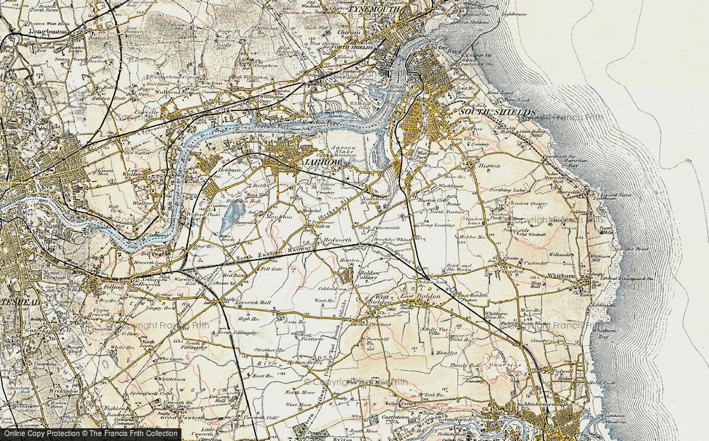 Old Map of Simonside, 1901-1904 in 1901-1904