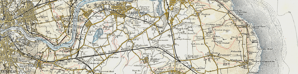 Old map of Simonside in 1901-1904