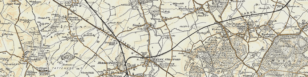 Old map of Woughton Park in 1898-1901