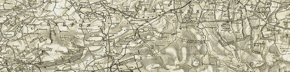 Old map of Auchlin in 1904-1906