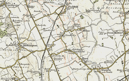 Old map of Sinderby in 1903-1904