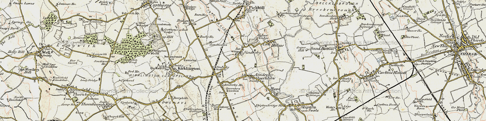 Old map of Sinderby in 1903-1904