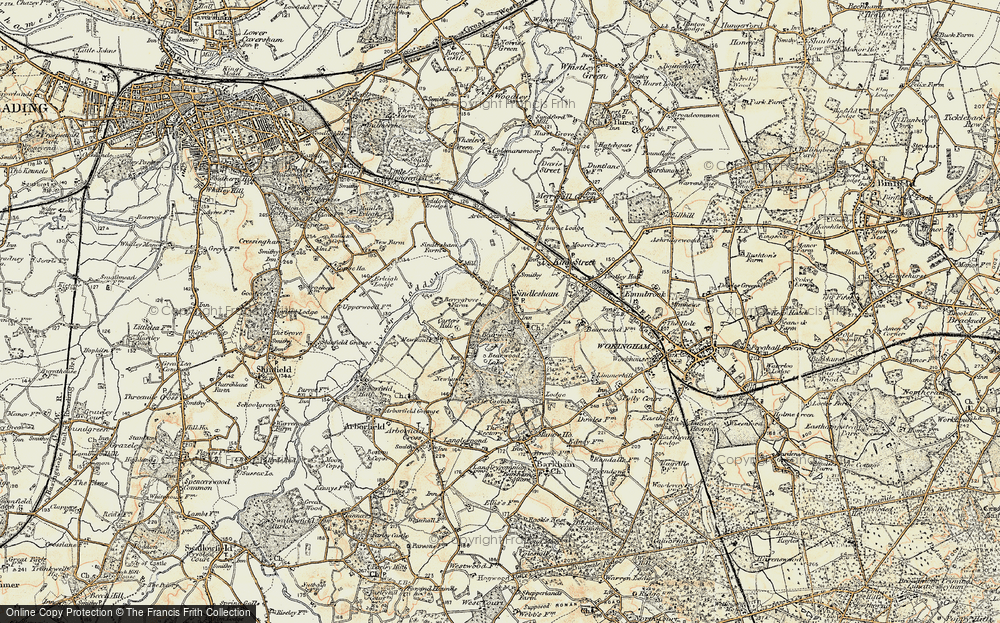 Old Map of Sindlesham, 1897-1909 in 1897-1909