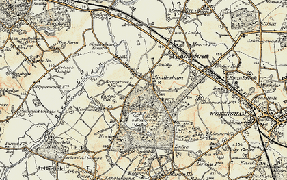 Old map of Sindlesham in 1897-1909