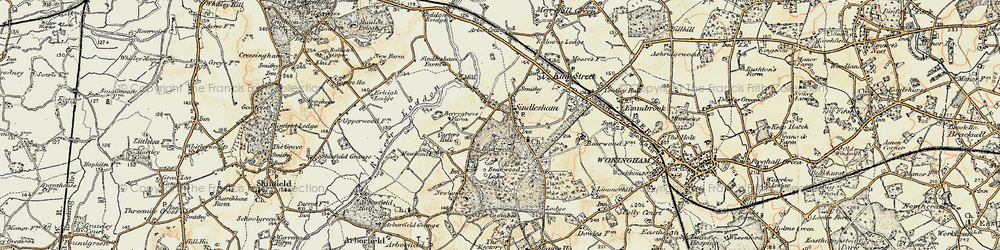 Old map of Sindlesham in 1897-1909