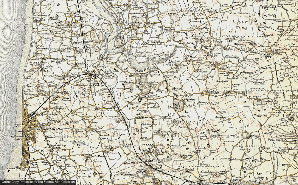 Old Map of Historic Map covering Avenham Hall in 1903-1904