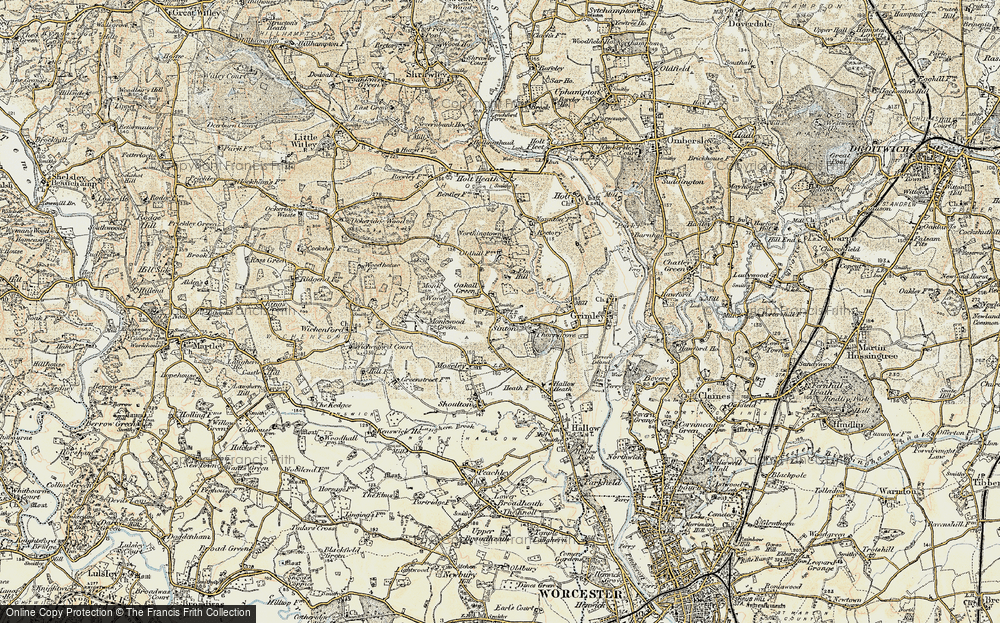 Old Map of Sinton Green, 1899-1902 in 1899-1902