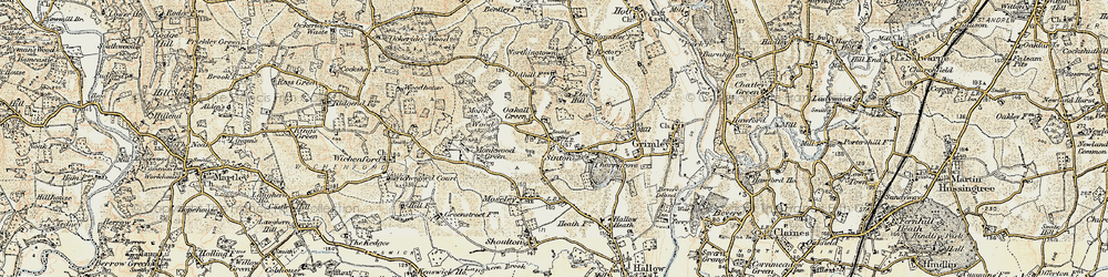 Old map of Sinton Green in 1899-1902