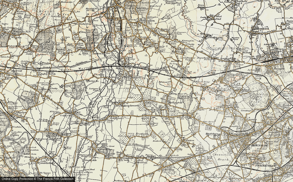 Old Map of Sipson, 1897-1909 in 1897-1909