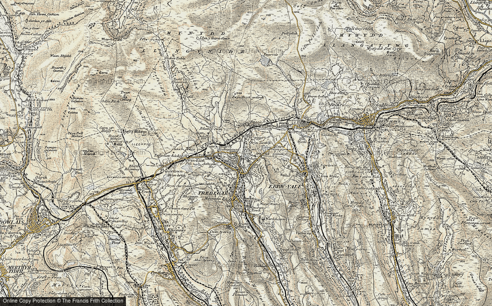 Old Map of Historic Map covering Bryn Serth in 1899-1900