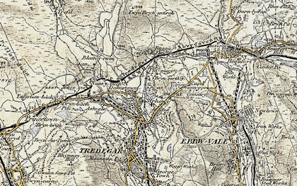 Old map of Sirhowy in 1899-1900