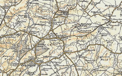 Old map of Sissinghurst in 1897-1898