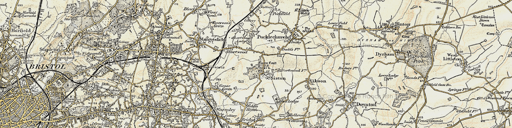 Old map of Siston in 1899