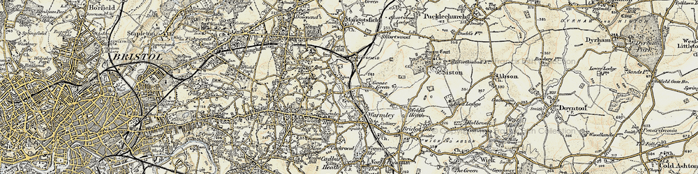 Old map of Siston Common in 1899