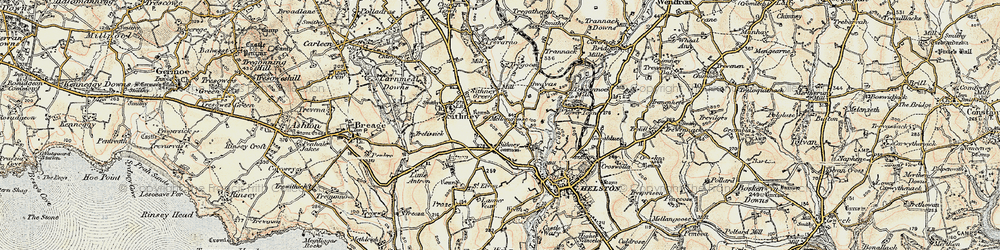 Old map of Sithney Common in 1900