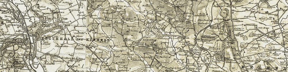 Old map of Larch-hillock in 1909-1910