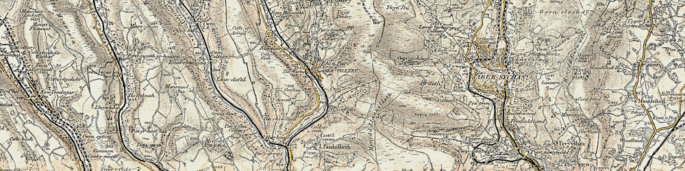 Old map of Six Bells in 1899-1900